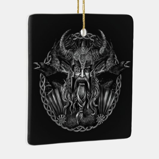 Odin en zijn ravens Huginn en Muninn Keramisch Ornament (Rechts)