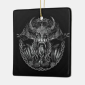 Odin en zijn ravens Huginn en Muninn Keramisch Ornament (Links)