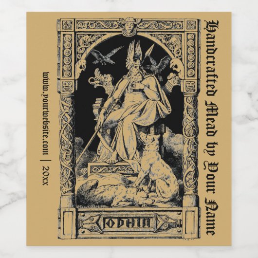 Odin Mead Wijnlabel Sjabloon Wijn Etiket (Enkel label)