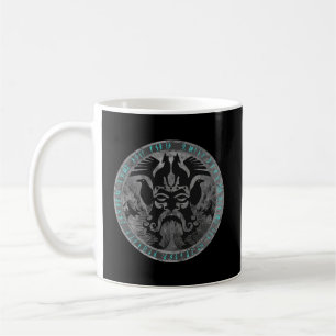 Odin met Fenrir Huginn en Muninn Norse runt Dis Koffiemok