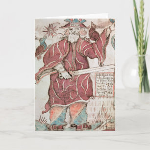 Odin, met zijn twee kraaien, Hugin en Munin Kaart