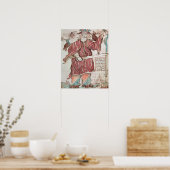 Odin, met zijn twee kraaien, Hugin en Munin Poster (Keuken)