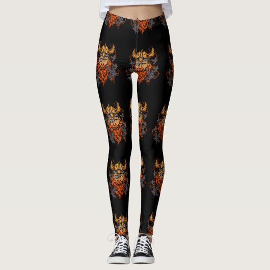 Odin Norse Mythology Viking God & Ravens Leggings (Voorkant)