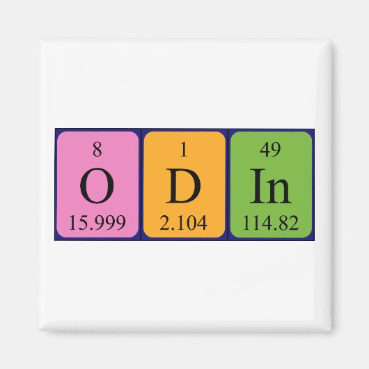Odin periodiek table name magnet magneet (Voorkant)