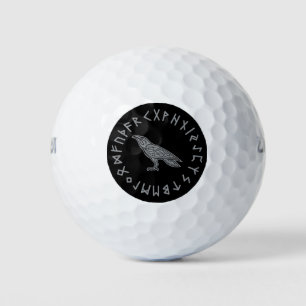 Odin Raaf Kraai Viking Mythologie runen runisch Golfballen