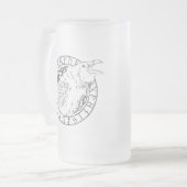 Odin Raven Crow Viking Mythology runic Matglas Bierpul (Voorkant links)