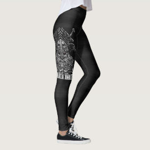 Odin-raven en zwaarden Blauw lichtgevend oog Noors Leggings