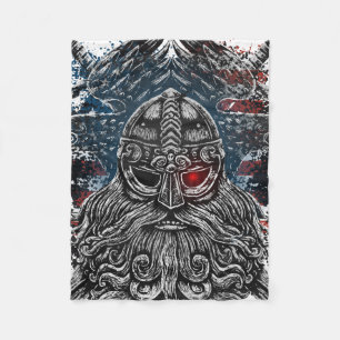 Odin raven en zwaarden Viking Mythologie USA vlag Fleece Deken