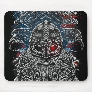 Odin raven en zwaarden Viking Mythologie USA vlag Muismat