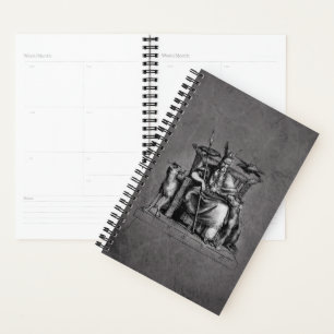 Odin-raven op stenen troon Viking-mythologie steen Planner