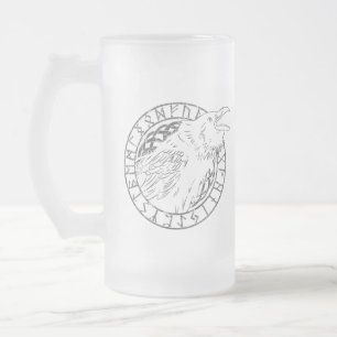 Odin Ravens Huginn Muninn Viking Runische Cirkel Matglas Bierpul