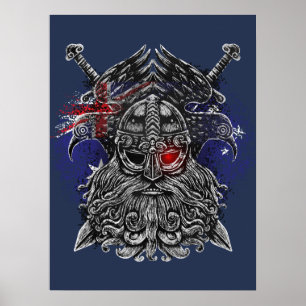 Odin ravens swords Viking Mythology Australia vlag Poster