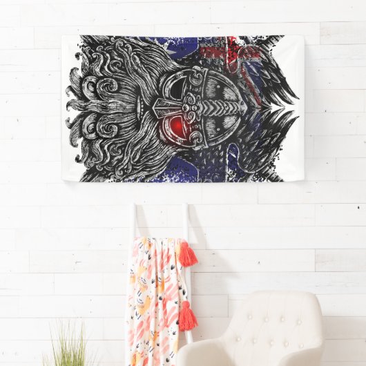 Odin ravens swords Viking Mythology Australia vlag Spandoek (Insitu)