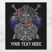 Odin ravens swords Viking Mythology Australia vlag Wijn Etiket (Enkel label)