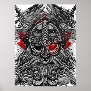 Odin ravens swords Viking Mythology Canada vlag Poster