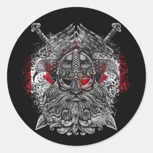 Odin ravens swords Viking Mythology Canada vlag Ronde Sticker