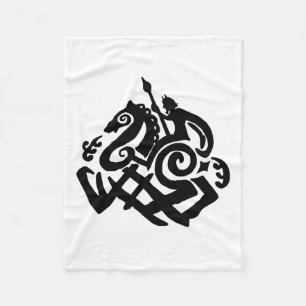Odin Riding Sleipnir Blanket Fleece Deken