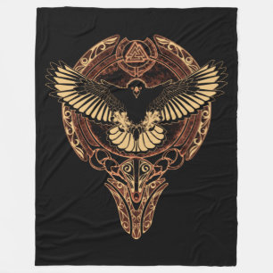Odin's Eagle Hawk en Valknut Fleece Blanket Deken