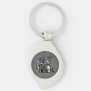 Odins raven op zijn stenen troon viking mythologie sleutelhanger