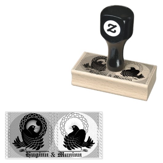 Odin's Ravens Huginn en Muninn Rubberstempel (Gestempeld)