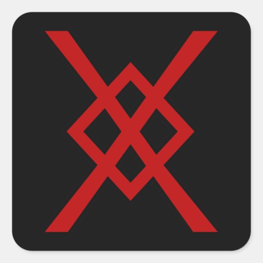 Odin's Spear, Gungnir (rood & zwart) Vierkante Sticker (Voorkant)