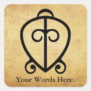 Odo Nnyew Fie Kwan Macht liefdessymbool Vierkante Sticker