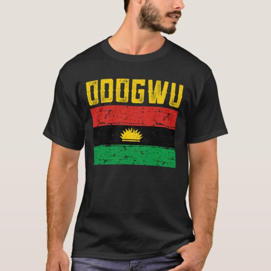 Odogwu Biafran Flag Design T-shirt (Voorkant)