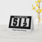 Odomètre noir pour 52e carte d'anniversaire (Fleur jaune)