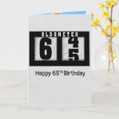 Odomètre noir pour la carte d'anniversaire 65e (Fleur jaune)