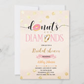 Odonuts de parties scintillant rose et invitation (Devant)