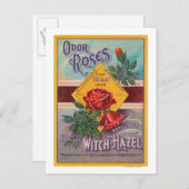 Odor Rozen Witch-Hazel LabelFrankfort, NY Briefkaart (Voorkant / Achterkant)