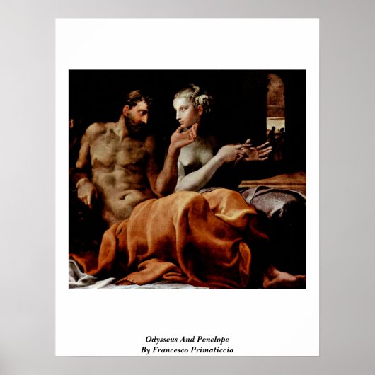 Odysseus en Penelope van Francesco Primaticcio Poster (Voorkant)