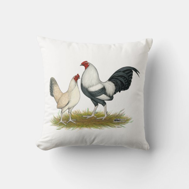 OE Game Blue Silver Wheaten Kussen (Voorkant)