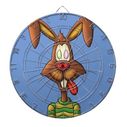 oeboze esester bunny grappige cartoon tekening dartbord (Voorkant)