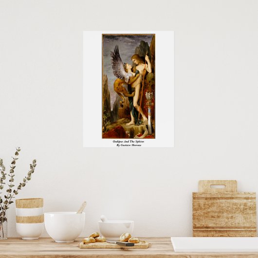 Oedipus en de sfinx van Gustave Moreau Poster (Keuken)