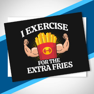 Oefen Extra Frites - Grappige Workout Fitness Meme Briefkaart