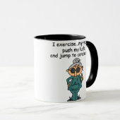 Oefening, Duw, de Humor van de Sprong Mok (Voorkant rechts)