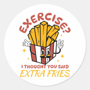 Oefening Ik Dacht Dat Je Extra Frieten Zei Ronde Sticker