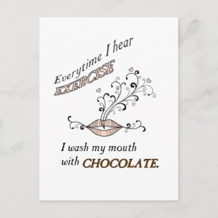 Oefening met chocolade briefkaart