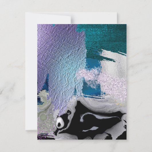 Oefening | Modern Glanzende Vette Lila Teal Kaart (Achterkant)