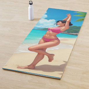 Oefening op het strand yogamat