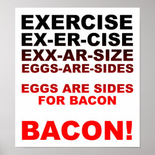 Oefening = Vlees Grappige Poster
