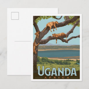 Oeganda Afrika Vintage Reizen  Briefkaart
