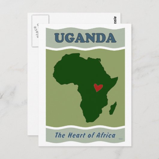 Oeganda Hart van Afrika Briefkaart (Voorkant / Achterkant)