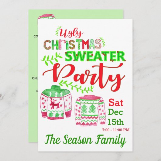 Oeganda kerstfeestelijke uitnodiging (Voorkant / Achterkant)