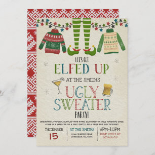 Oeganda Sweater Party Invitation Kerstmis voorbij Kaart