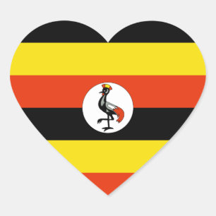 Oeganda Vlag Hart Sticker