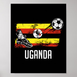 Oeganda Vlag Jersey Oegandese Voetbalteam Oegandee Poster
