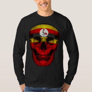 Oeganda Vlag Schedel Oegandese wortels trots patri T-shirt