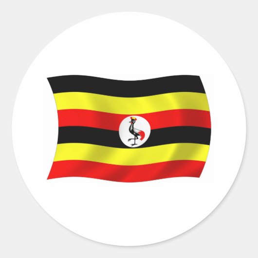 Oeganda Vlag Sticker (Voorkant)